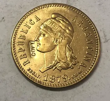  1879 Аржентина 40 Centavos Фуэртес Модел Медни Копирни Монета 27 мм