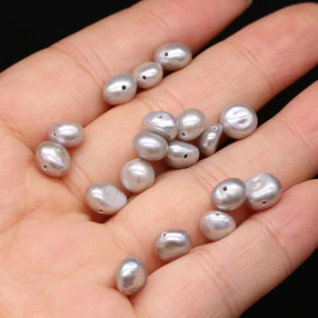  20 парчета Естествена Перла АА Мъниста Естествени Сладководни Перли Свободни Мъниста Хоризонтална Дупка за Бижута Колие Гривна 5-10 мм
