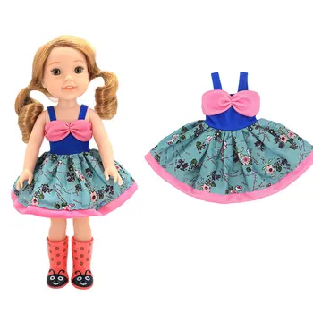  2022 Нова рокля подходяща за кукли 36 см, на американската момичета, 14 инча, 36 см, дрехи за кукли Wellie Wishers, обувки, в комплект не е включена.