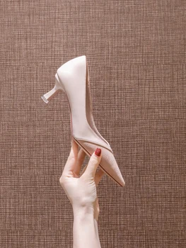  2022 Нови Дамски обувки на висок ток-висок ток, Универсални Модни Страхотна Професионални Обувки-лодка с остри пръсти за момичета 3638