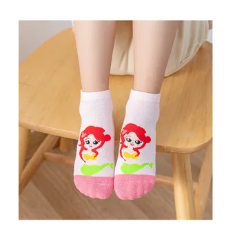  5 двойки пролетни нови детски диша чорапи с Русалочкой за момичета, детски чорапи с бял Сняг, памучни чорапи Принцеса с Анимационни герои, чорапи