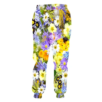  CJLM Мъжки 3D Печатни Цветя красива Цветна Шапка, Панталони Плюс Размер 6XL Мъжки Свободни художествени Панталони на Едро, Продавачи Спортни Панталони