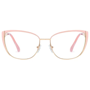  Kachawoo син светофильтр очила за жени метален котешко око дамски рамки за очила, оптично прозрачни лещи розов черен женски