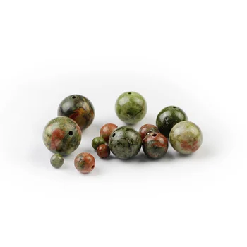  WLYeeS Зелен камък, Унакит натурален рудный топка кръгли свободни мъниста 4-12 мм топчета за бижута колие направи си САМ гривна Аксесоар 15