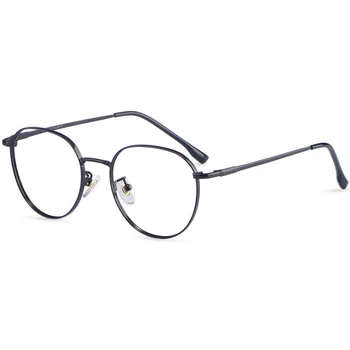  YIMARUILI Нов Титан Алуминиеви Рамки За Очила С широки Рамки За Мъже Кръгла Ретро Късогледство Оптични Рамки За Очила По Рецепта За Жени 80047