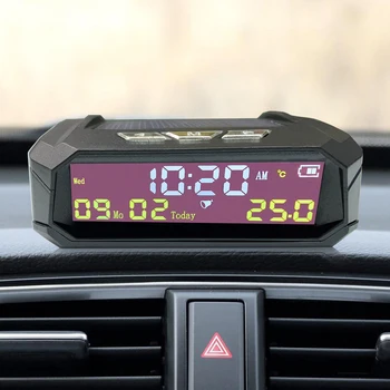  Автомобилни Автоматични Цифрови Часовници с Дисплей на температурата в колата да Изглежда Слънчева LCD дисплеи ГУМИТЕ с Датата за Външни Детайли Лични Аксесоари за Автомобили