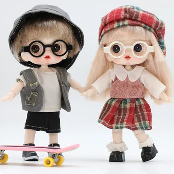  Аксесоари за куклено точки за OB11/BJD/YMY12, Мода Декорация за Кукли BJD, Сгъваеми Очила, Подарък играчка (без обектива)