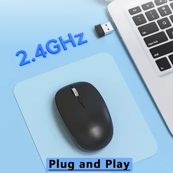  Безжична Мишка Преносим Тиха Мишка с USB, 3 Регулируеми Нива DPI, 2,4 G Безжични Компютърни Оптична Мишка за Лаптоп/PC