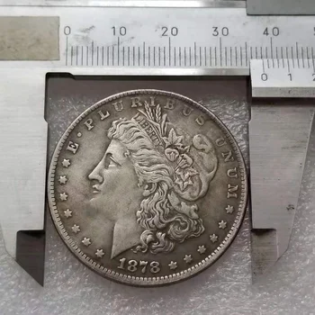  Възпоменателна Монета Американски Морган 2 елемента от 1878 до 1921 г. са 28 години от Освобождаването на Античен Сребърен Долар Месинг сребърно покритие Декоративна Монета
