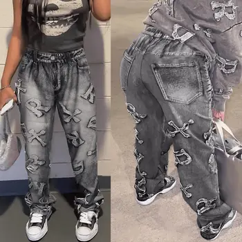 Дамски панталон с 3D Принтом в стила на улицата мода Chocomist Отгоре (не дънки)