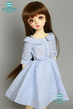  Дрехи за кукли е подходяща за кукли 43 см MSD BJD Клетчатое рокля без презрамки, синьо, червено, светло синьо