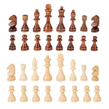  Дървени фигури 2.2/3/3.5 инчови Парчета на Краля на Шахматната Игра Пешки Турнир Пълни с Дървени Фигурки на Шахматни Фигури Табла Фигури