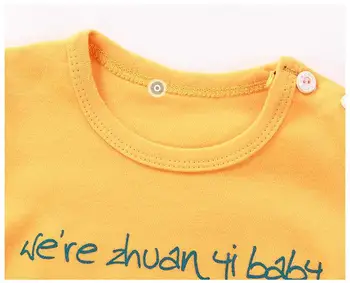  Есенна стилна детска памучен долна риза, тениска с дълъг ръкав, Детски Ежедневни Блузи с кръгло деколте и Анимационни герои, Бельо за момчета, връхни дрехи