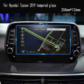  За Hyundai Tucson закалено стъкло протектор на екрана на колата, gps навигация сензорен екран фолио на дисплея защитно фолио