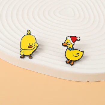  Забавни Пилета, Патици Емайлирана Игла Жълти Животни Красиви Брошки Дамски Мъжки чанти Раница Иконата за Бижута и Аксесоари Подарък за Приятел