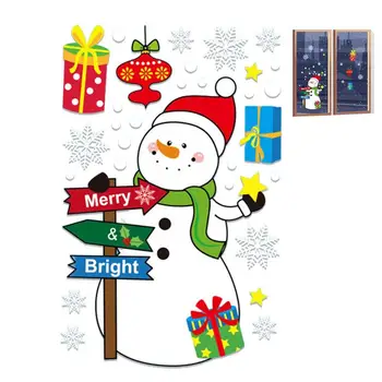 Коледен Снежен Човек Лосове Дядо Коледа Прозорец На Електростатичен Стикери Забавни Коледни Декорации За Дома Коледна Украса Навидад 2022
