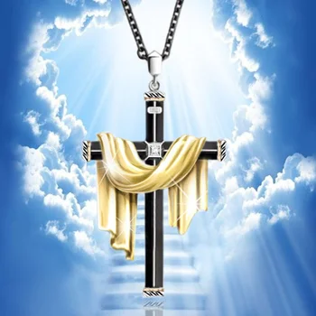  Кръст Висулка Света Тъканта На Вярващите Черно Християнски Религиозен Колие Иисусова Молитва Бижута Гадже Юбилейна Подарък