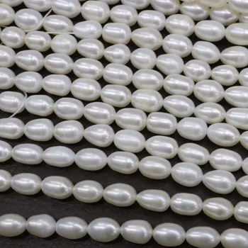  НОВ 20 нишки оризово перли 6-7 мм бяло смесени сладководни перли струни