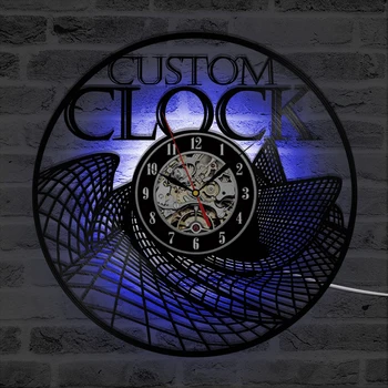  Обичай стенни часовници с винил вътрешната плоскост На Вашата поръчка дизайн на логото на Вашите лични персонализирани винил и стенни часовници