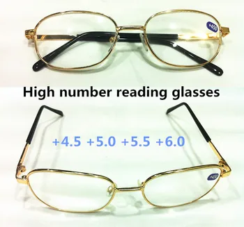  Очила за четене Leesbril Женски [! две двойки!] от сплав с пълна рамки, лещи за очила с голям брой лещи за мъже и жени за четене +4.5 +5.0 +5.5 +6.0