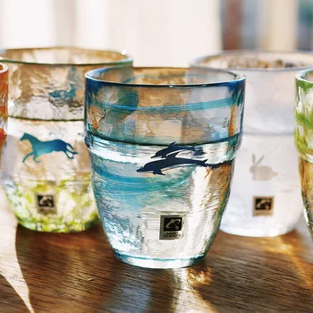  Япония Tsukiyeye Кобо Animal Series Ръчно Стъклена Чаша За Вода, Чаша За Чай На Чаша За Вино