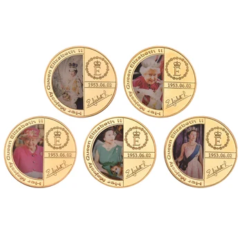  1926-2022 Златна Възпоменателна Монета на кралица Елизабет II с Подарък Скоростна Монети на Кралското Семейство Сбирка Медалите Сувенирни Подаръци