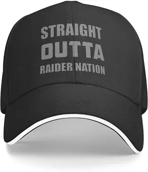  Straight Outta Raider Nation Мъжки Модерна Бейзболна Шапка За Възрастни, Модерен Регулируема Шапка За Татко, Спортна Шапка, Класически Шапки За Сандвичи