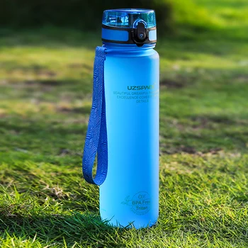  UZSPACE Спортна Бутилка За Вода 500/1000 мл Преносим Фланец Шейкър За Улицата My Bottle Tritan Пластмасова Екологично Посуда За Напитки BPA Безплатно