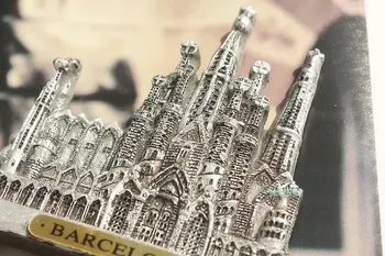  Испания Барселона Храм на светото Семейство Туристически Сувенир 3D Смола Магнит За Хладилник Занаят ИДЕЯ за ПОДАРЪК